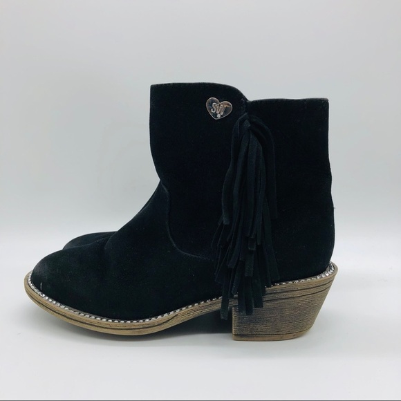 STUART WEITZMAN BIG GIRLS BLACK SUEDE BOOTS SIZE 1 - Picture 2 of 16
